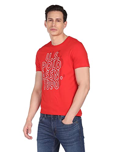 Image of U.S. POLO ASSN. Regular Men's Tshirts (UDTSHS0128 Red S)