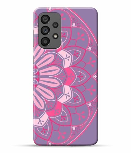 Image of Printed Hard Back Case Cover & Compatible for Samsung Galaxy A73 5G / Samsung A73 5G | Rangoli Painting Art (Multicolor) - D1196