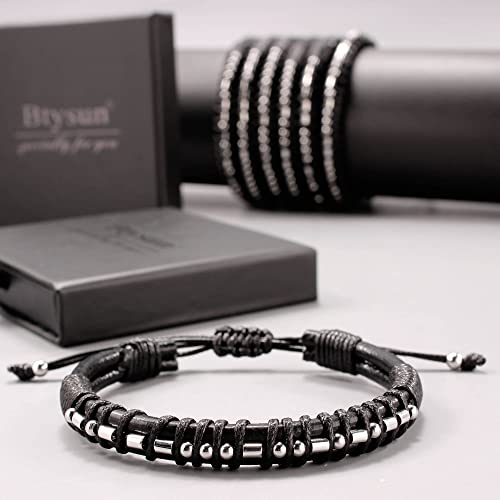 Inspirational Gifts for Men Morse Code Bracelets Mens Bracelets Graduation Gifts for Him Fathers Day Adjustable Leather Bracelet Motivational Birthday Annivesary Jewelry Stocking Stuffers for Men