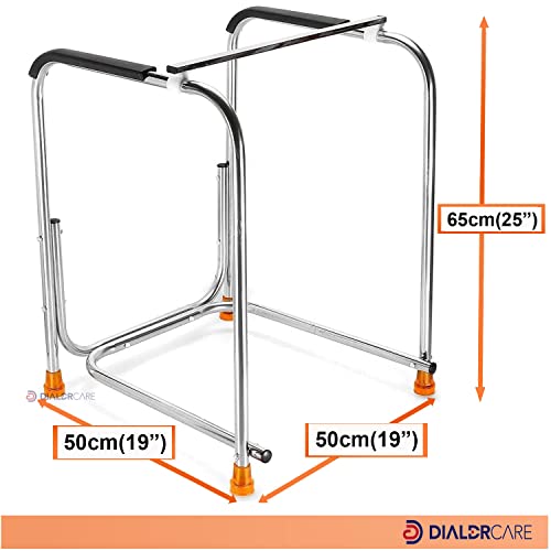 Image of DIALDRCARE Stainless Steel Free Standing Toilet Surround Rail Frame for Handicapped Disabled Elderly Patients