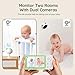 BOIFUN Split Screen Video Baby Monitor WiFi, 2 Cameras, Smartphone APP Control & LCD Monitor, AI Motion & Sound Detection, 4.3'' 4X Zoom, 1080P Smart (Monitor para Bebe), Area Alarm, Video Recording