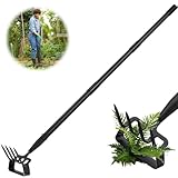 Hoe Garden Tool, Stirrup Hoe Cultivator Gardening Tool, 73' Adjustable Long Handle Heavy Duty Scuffle Hoe with Rake Tiller Cultivator for Weeding, Digging, Loosening Soil