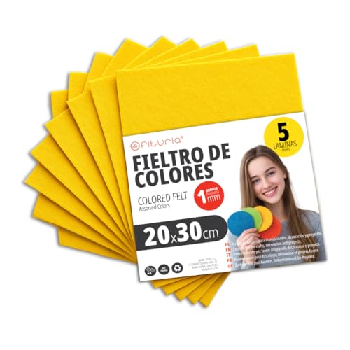 OFITURIA Fieltro para Manualidades DIY, Láminas de Tela de