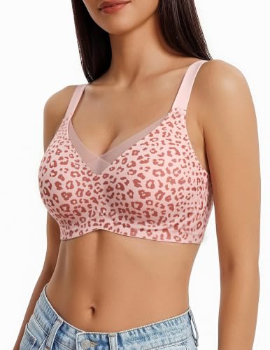 Image of Avidlove Womens Seamless Bras V Mesh Comfort Bralette Everyday T-Shirt Bra | wireless comfort with jelly lift; soft breathable; seamless back smooth; widded straps and side wings; full coverage