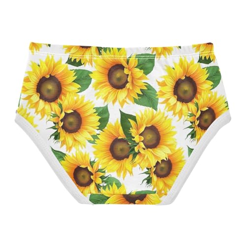Joisal Sunflowers Yellow White Toddler Underwear Floral 2t Cotton Cute Panties Girl Stylish Undies Kids Briefs2