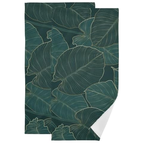 KENADVI Tropical Leaf Hand Towels Set Cover