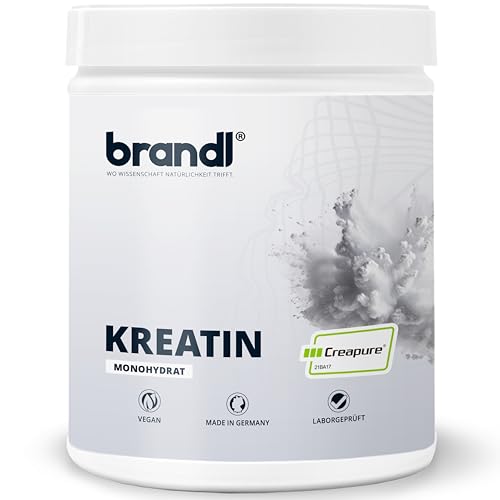 Kreatin Pulver Monohydrat CREAPURE 500g – 100% made in Germany – vegan, perfekte Löslichkeit & unabhängig laborgeprüft – Creatin / Kreatinpulver für Männer & Frauen ohne Zusatzstoffe von brandl