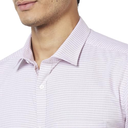 Image of Park Avenue Men's Pure Cotton Checks Pattern Slim Fit Semi Cutaway Collar Full Sleeve Formal Shirt