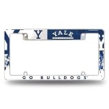 Rico Industries NCAA Yale Bulldogs Primary 12" x 6" Chrome All Over Automotive License Plate Frame for Car/Truck/SUV