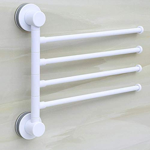 Porte-serviette pivotant haut de gamme avec 4 barres pliantes au fini mat pour salle de bain