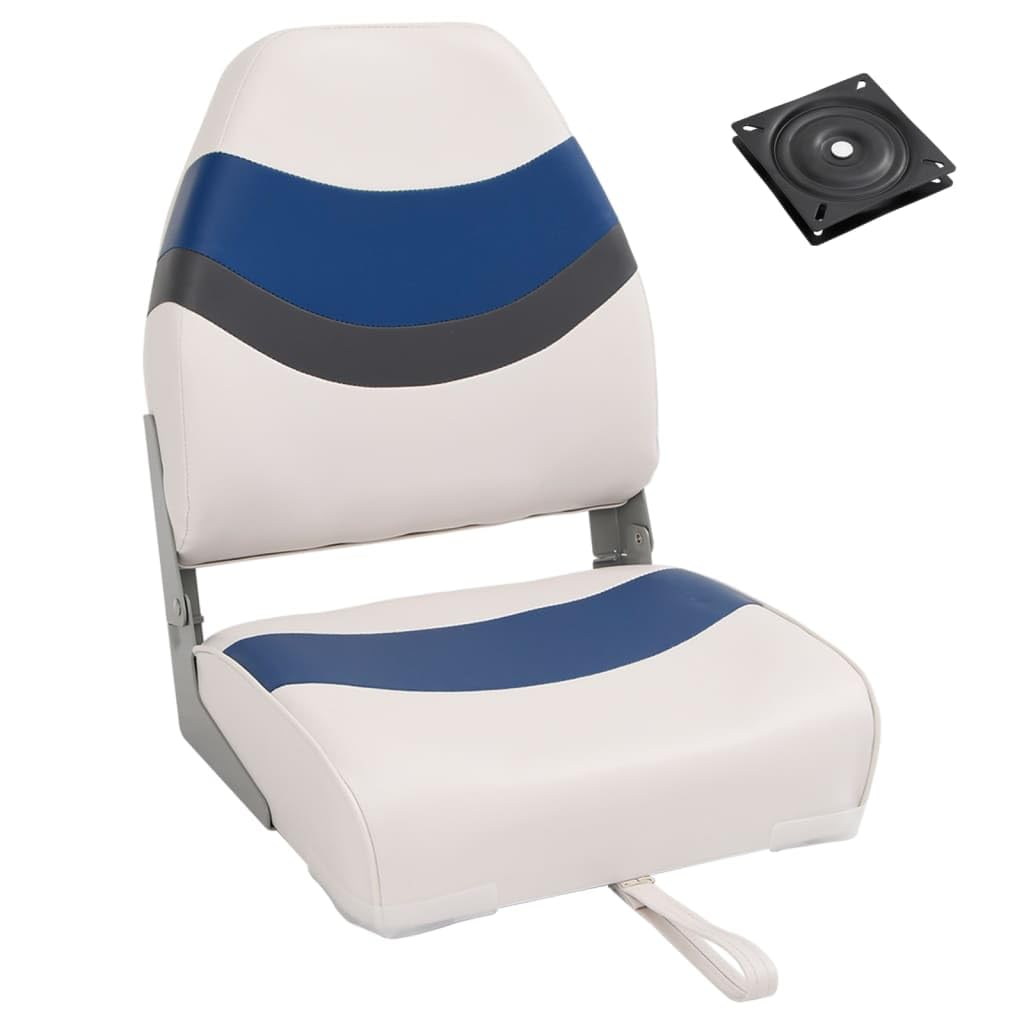 vidaXL Set de Asientos Plegables para Barco 2 uds con Respaldo Alto, Silla de Barco, Asiento de Barco de capitán, Silla de Barco Plegable