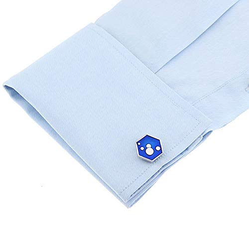 Mancuernillas Daesar para hombre hexagonales azules miniatura 4