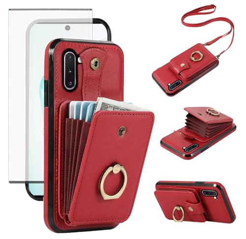 Étui portefeuille RFID Note 10 5G coque protection écran silicone rigide antichoc