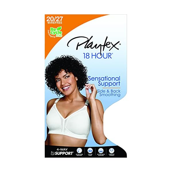 Playtex-Womens-18-Hour-Sensational-Support-Wireless-Bra-US0020 Playtex Women's 18 Hour Original Soft Cup Bra, White, 50C