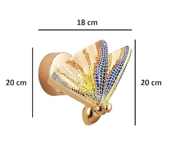Image of Butterfly Acrylic Wall Light Bedroom Bedside Led Wall Lamp Creative Parlor Background Wall Decoration Wall Sconce Lighting.