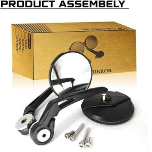 Image of Handle Bar End Mirror Pair Compatible for Royal Enfield Classic Reborn /Bullet /Hunter /Meteor350 /Super Meteor650 /Interceptor /Continental GT /Himalayan Round Convex Rear View Mirrors