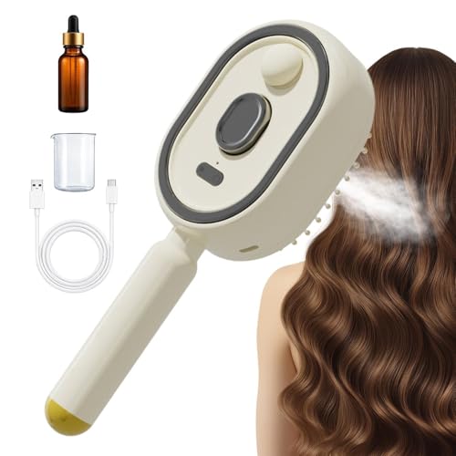 Cepillo de vapor para el cabello, peine recargable con cojín de aire de luz , cepillo inalámbrico antiencrespamiento, para el cuidado del cuero cabelludo, hogar, spa, viajes