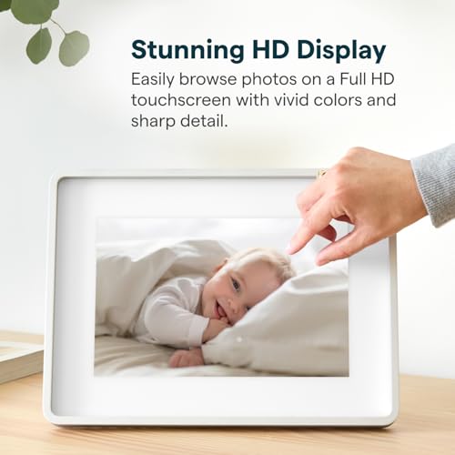 Image of Skylight Digital Picture Frame 2 - 10 inch Full HD Wi-Fi Touch Screen, 16GB Digital Photo Frame, Load Photos & Videos Directly from Phone, Anti-Glare - Personalized Gifting, Aluminum Metal Shadow Box