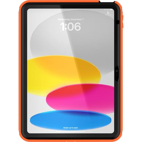 Image of OtterBox iPad (A16) & iPad 10th Gen (Only) Defender Series Case - High Visibility (Orange) - Multi-Layer Protection - Four Position Stand - Built-in Screen Protector, Port Covers, Apple Pencil Storage