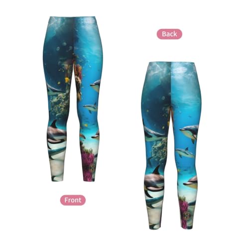 Leggings de compresión 3D moldeadores que evitan transparencias con estampado de peces 4