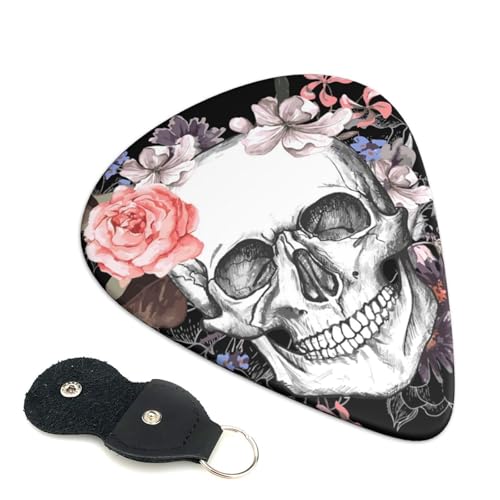 ドクロ柄 髑髏柄 エレキベースウクレレピック Abs 素材エレアコ弦楽器 人差し指楽器ピック 6 個パック 0.71mm