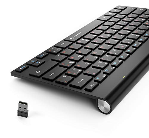 Lacerto® Tastiera multimediale wireless bilinguale...