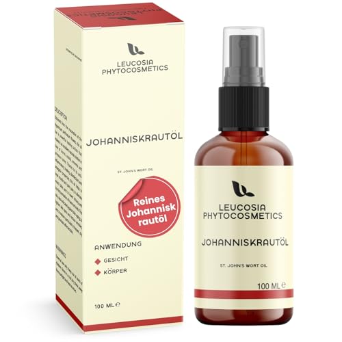 Leucosia Johanniskrautöl 100 ml Reines Hypericum Öl Für Gesicht Und Körper Beruhigendes Narbenöl Bei Sonnenbrand Hautreizungen Und Trockener Haut Regenerierendes Massageöl Für Muskeln