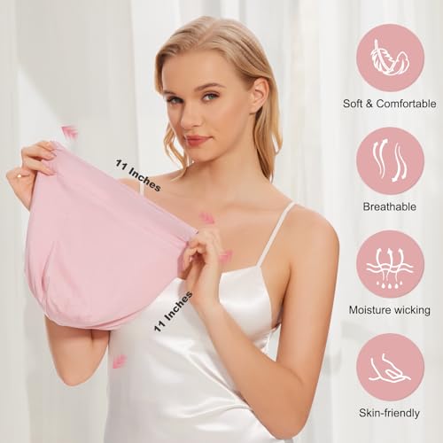 Image of ZHENSILK Silk Bonnet for Sleeping Women, Adjustable Silky Satin Lined Sleep Cap, Silk Hair Wrap Slouch Beanie Hat