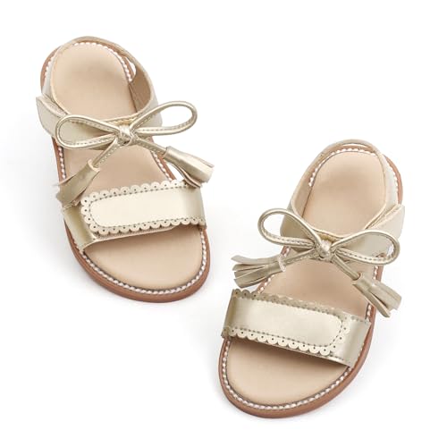 Image of Felix & Flora Toddler Girl Sandals - Little Girl Easter Dress Shoes Lightweight Open Toe Beach Holiday Flats