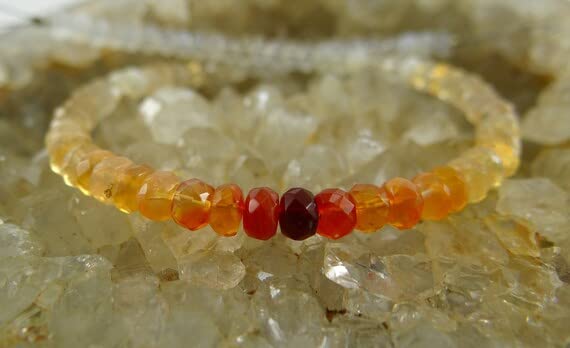 Opal de Feu du Mexique perles véritables pour réparer et personnaliser un collier