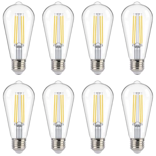 FLSNT Dusk to Dawn Outdoor Sensor ST19 LED Edison Bulb,