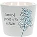 Pavilion Gift Company urround Yourself with Positivity-Tranquility 8oz Soy Wax Stoneware Vessel Single Wick Candle, White