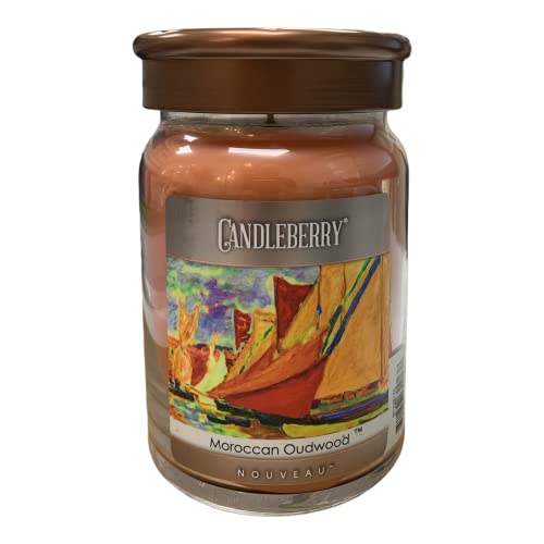 Nouveau By Candleberry Candles | Strong Fragrances For Home | Hand Poured In The Usa | Highly Scented & Long Lasting | Large Jar 26 Oz (Moroccan Oudwood) #TOP22