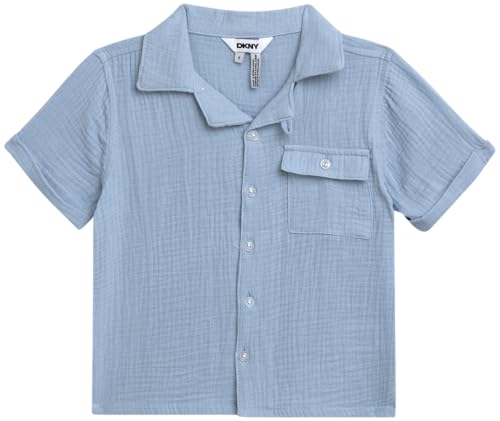 Image of DKNY Toddler Boys Short Set - 2 Piece Cabana Short Sleeve Button Down Shirt and Matching Toddler Shorts for Boys