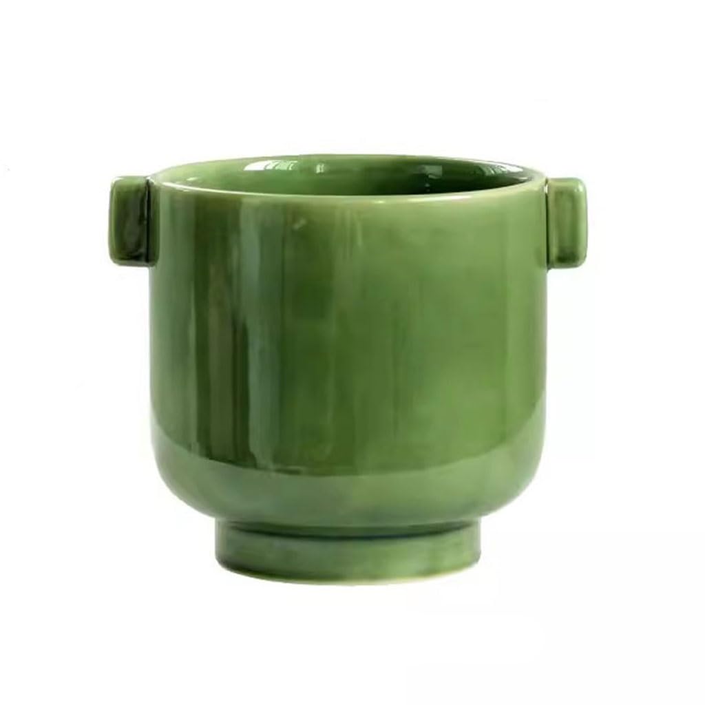 Gelasige A Flower Pots Retro Tmospheric Ceramic Flower Pot Nordic Dvanced Glazed Indoor Balcony Potted Outdoor Flower Pots(A)