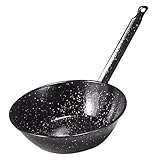 Sarten doble honda Garcima Sartén Honda con Mango, Esmalte, Negro, 24 cm