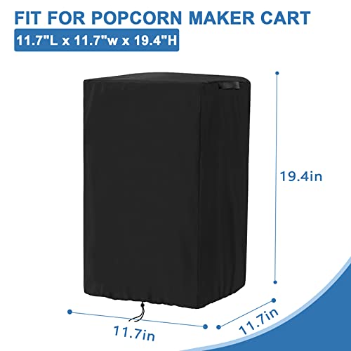Image of 420D Waterproof Popcorn Cart Cover 11.7 inchL x 11.7 inchW x 19.4 inchH fit for West Bend | Drawstring secures cover tightly. Side handles ease removal.