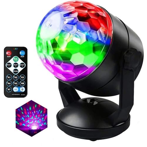 Disco Ball Light Party Lights DJ Disco Lights Large Size 5W High Power Disco Bulb with Remote Rotation Sound Activated Disco Lights for Parties Christmas Decoration Lights Happy Birthday Wedding Home