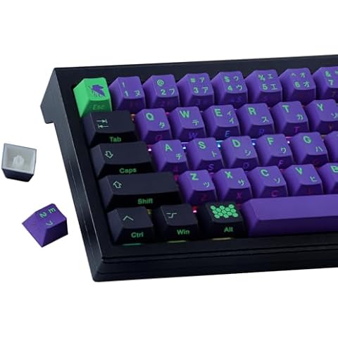 JOMKIZ PBT Keycaps,139 Keys Dye Sublimation Cherry Profile Keycaps Side Engraved Transparent Japanese Keycap Set for Cherry MX Switches Mechanical Keyboards Cover