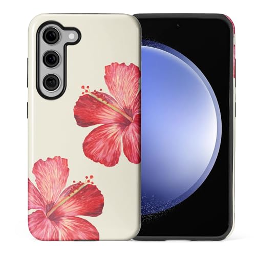 Coque Samsung S23 Plus HL2 protection hybride motif fleur d'hibiscus