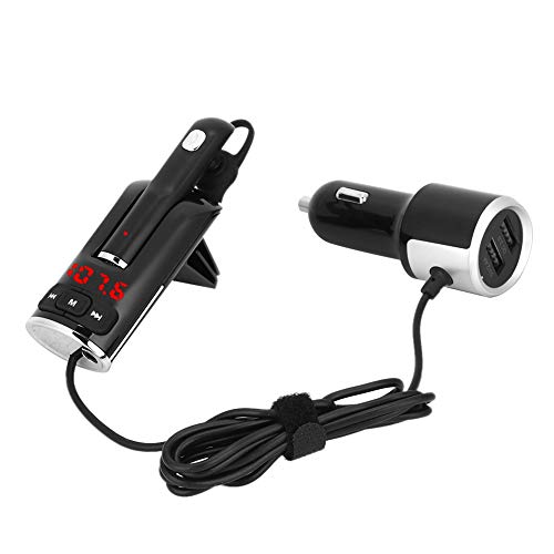 Transmisor Bluetooth coche con reproductor MP3 y adaptador de radio FM para audio y manos libres