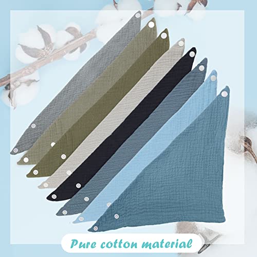 WD&CD 8 Stück Baby Dreieckstuch Lätzchen, Doppellagig Weiche & Absorbierende Musselin Halstüch Sabberlätzche mit 2 Verstellbares Druckknopf für Baby, Kleinkinder, Neugeborene, Jungen, Mädchen – Bild 3