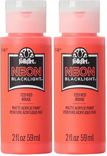 Image of FolkArt Neon Blacklight Acrylic Paint, 2 oz., Red (Pack of 2)