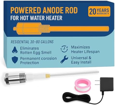 Bradford White 100 Gallon Water Heater – Which One Stands Out? 8 Podoy Powered Anode Rod for Hot Water Heater, Stops Corrosion and Eliminates Rotten Egg Smell for 30-80 Gallon Water Tank Except Bradford White, Titanium Electric Anode Rod Replacement Universal 9.4"