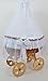 NEW Ophelia Star Heart Wheels Antique White Culla Carretto Wicker Crib from ALANEL