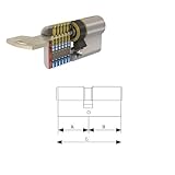 Leva larga de 15 mm. Tesa 3010128 Cilindro Tesa Seguridad T10 /35x35 Latonado