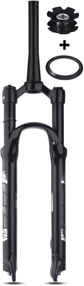DECAKE Horquilla de suspensión para Bicicleta de montaña de 26/27,5/29 Pulgadas, Delantera, Recta/cónica, de 1-1/8', con Recorrido de 100 mm y Freno de Disco, de 9 x 100 mm, con liberació