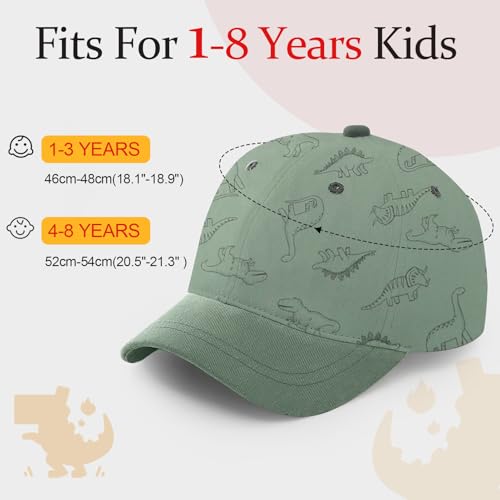 Toddler Baseball Hat Baby Boy Baseball Cap Cute Dinosaur Kids Caps Adjustable Cotton Washed Baby Sun Hats for Boys Girls3