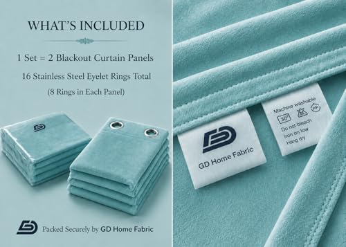 Image of Velvet Curtains | Heavy Soft Premium Velvet Drapes for Bedroom and Living Room | Light Blocking, Thermal Insulated and Noise Reducing Window Panels | 5 Feet, Set of 2 (Turquoise Blue)