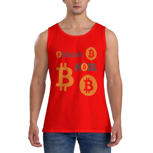 Bitcoin Logo HODL BTC Crypto Cryptocurrency Men's Tank Top Shirt Cotton Waistcoat Cool Bodybuilding T-Shirts - Image 7